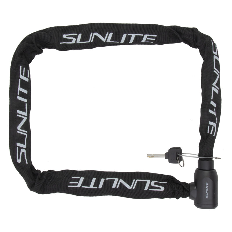 Sunlite E-Bike Key Chain Lock 8mm 4`/130cm Key Blk