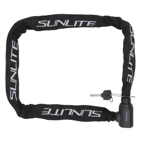 Sunlite E-Bike Key Chain Lock 8mm 4`/130cm Key Blk