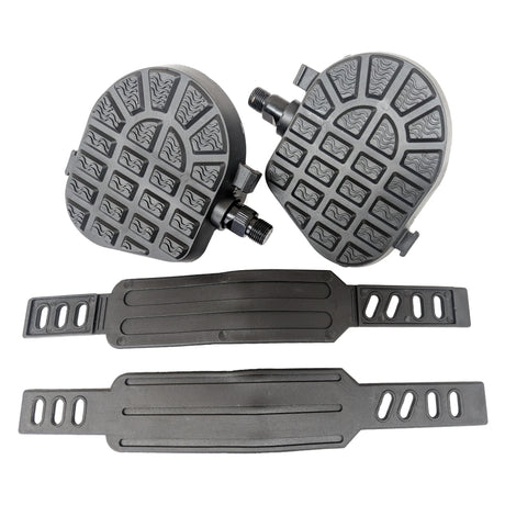 Sunlite Flat Form I Exerciser Pedals 9/16` Loose Ball Black Toe Straps