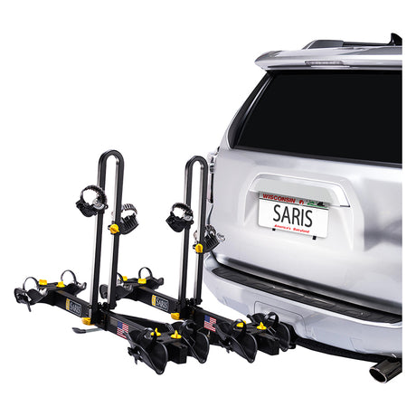 Saris Freedom Hitch Mount Rack 2'' Bikes: 4 Max weight per bike: 60 lb for 2 closest - 35 lb for 2 furthest trays