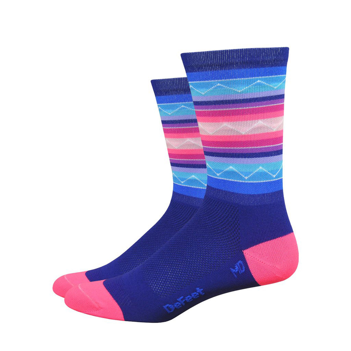 DeFeet Aireator 6" Santa Fe Socks 12 Navy/Pink 