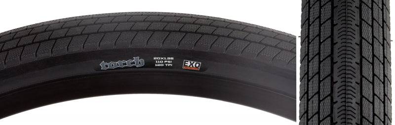 Maxxis Torch Tire 20''x1.95 Folding Clincher Dual EXO 120TPI Black