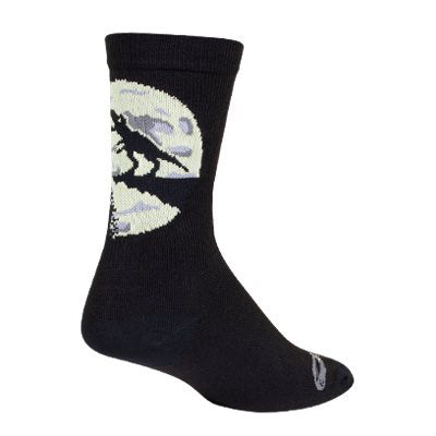 Sockguy Rawrwolf Crew 6" Socks 5-9 Black