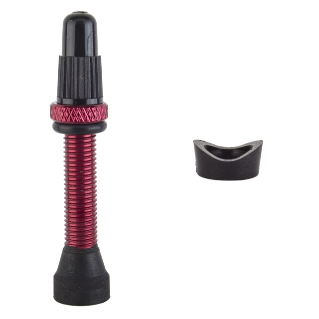 Origin8 Tubeless Alloy Presta Valve Tubeless Valve 35mm Single AL6061 Red <22mm