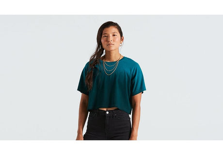 Specialized Crop Tee Ss Wmn Tropical Teal Spray Xxs