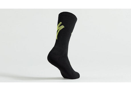 Specialized Techno Mtb Tall Logo Sock Black/Hyper Green S