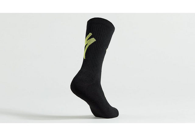Specialized Techno Mtb Tall Logo Sock Black/Hyper Green S