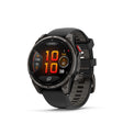 Garmin fenix 8 Pro 47 mm- AMOLED Sap. Watch Watch Color: Grey Wristband: Black/ Pebble Gray - Silicone