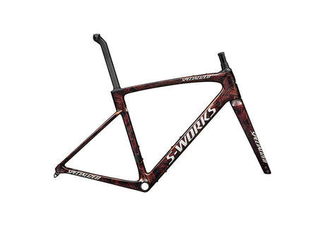 Specialized Roubaix S-Works Frmset Gloss Carbon / Red To Gold And Solidity Dry Brushed / Dune White 54