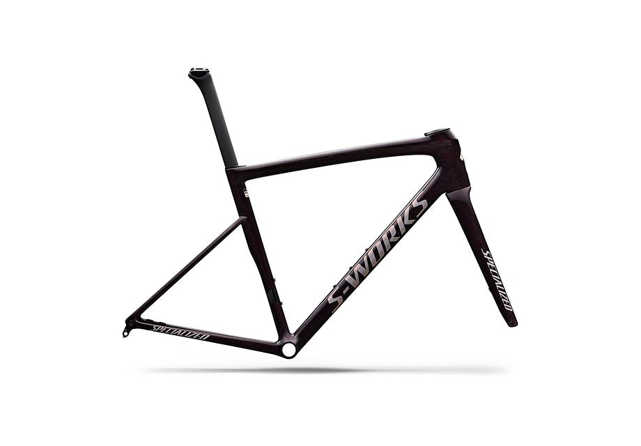 Specialized Tarmac Sl8 S-Works Frmset Gloss Carbon / Bordeaux Metallic + Nebula Directional Brush / Pearl Over White 49