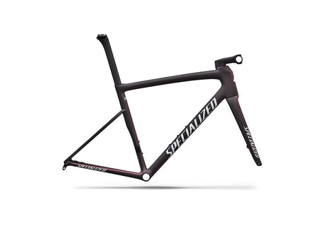 Specialized Tarmac Sl8 Frmset Satin Carbon / 100% Cqv Reflex Super Red Pearl Front Edge Fade / Metallic White Silver 44