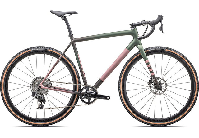 2025 Specialized Crux Expert Bike Satin Cypress Metallic / Doppio / Dusky Pink / Champagne 52
