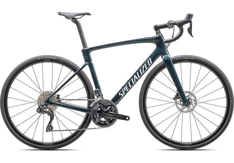 2025 Specialized Roubaix Comp Bike Gloss Lagoon Tint Over Carbon / Morning Mist 54