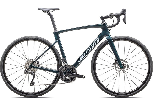2025 Specialized Roubaix Comp Bike Gloss Lagoon Tint Over Carbon / Morning Mist 54