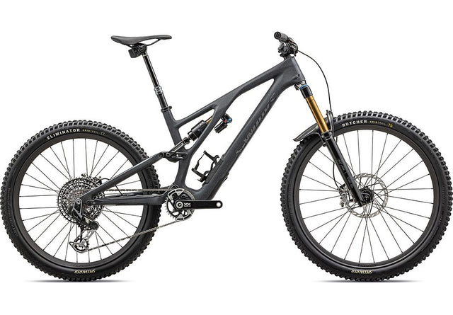 2025 Specialized Stumpjumper Evo S-Works Bike Satin Smoke / Cool Grey / Electric Green / Gloss Smoke Liquid Metal S1