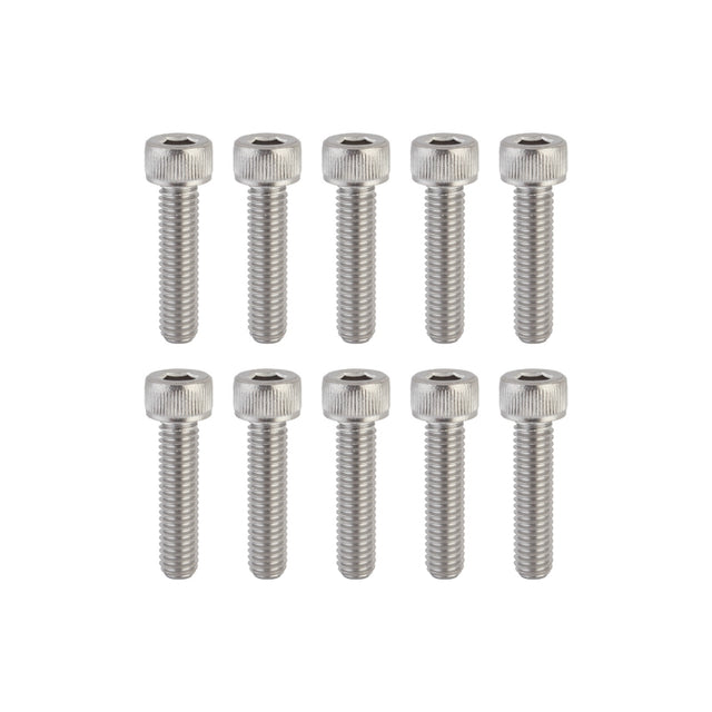 Sunlite Stainless Steel Socket Cap Bolts M6 x 25 M6x1mm TP Bag of 10