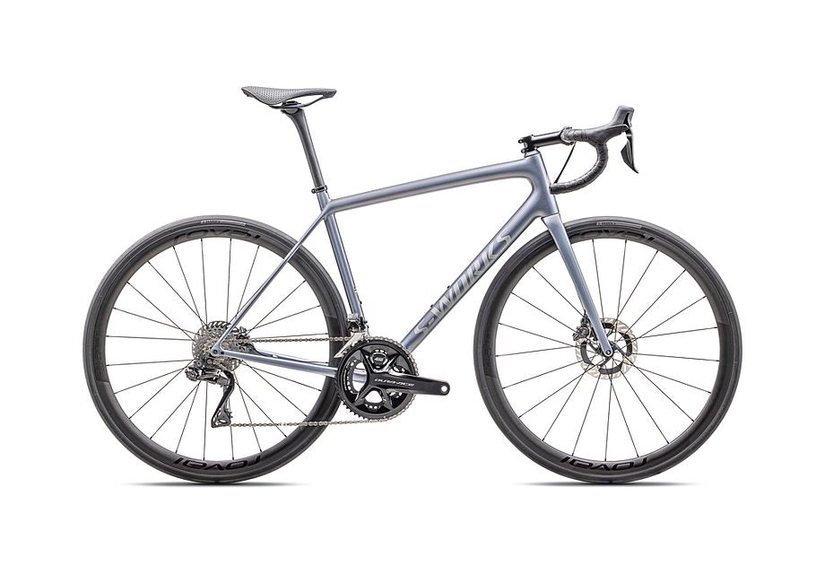 2025 Specialized Aethos S-Works Di2 Bike Gloss Glacial Metallic / Red To Gold Pearl / Satin Silver Dust 56