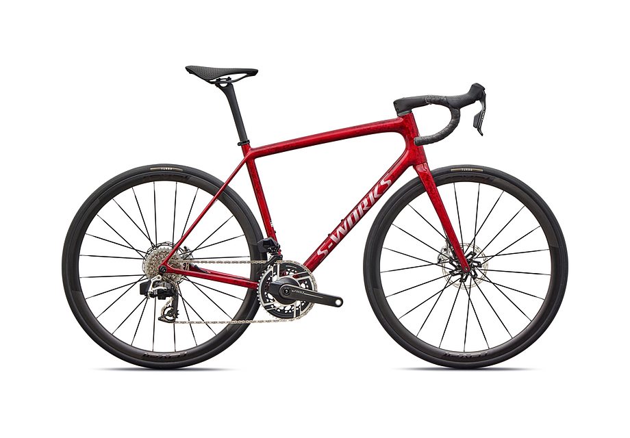 2026 Specialized Aethos S-Works Axs Bike Sandstone Metallic Base / Red Tint 54