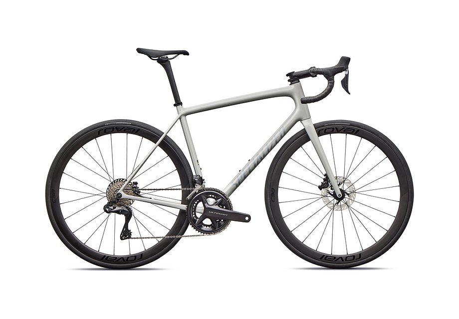 2026 Specialized Aethos Expert Di2 Bike Gloss Dolomite Metallic / Blue Pearl Over Shadow Silver 52