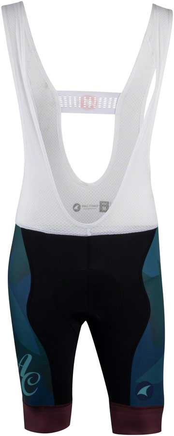 All-City Night Claw Men's Bib Short - BLK Dark Teal Spruce Green Mulberry Large