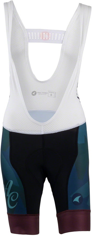All-City Night Claw Women's Bib Short - BLK Dark Teal Spruce Green Mulberry Large