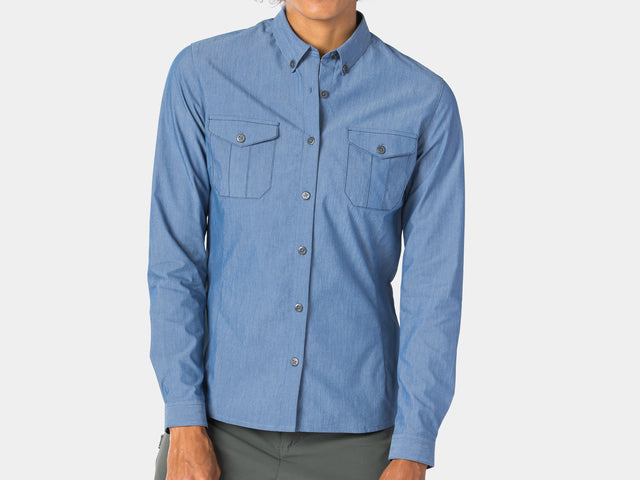 Shirt Bontrager Adventure Ride Women Medium Chambray Blue
