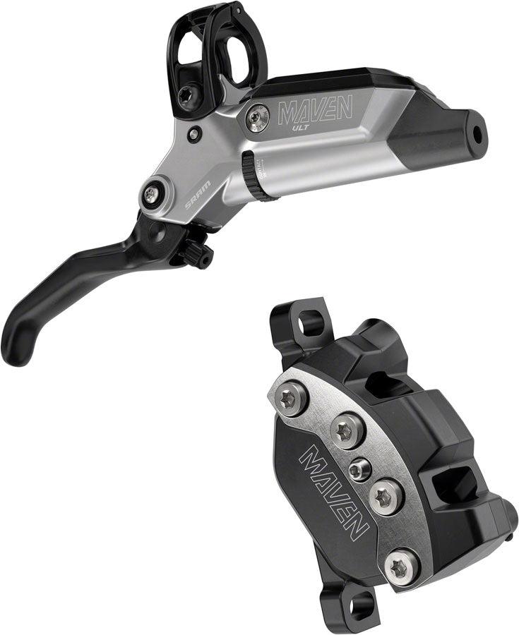 SRAM Maven Ultimate Stealth Disc Brake Lever - Rear Post Mount 4-Piston Aluminum Lever Titanium Hardware BLK/Silver A1