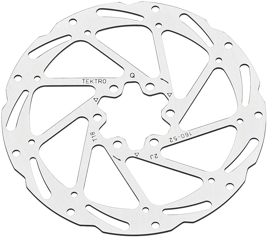 Tektro TR180-52 Disc Rotor - 180mm 6-Bolt 1.8mm Thickness For 2-Piston Calipers