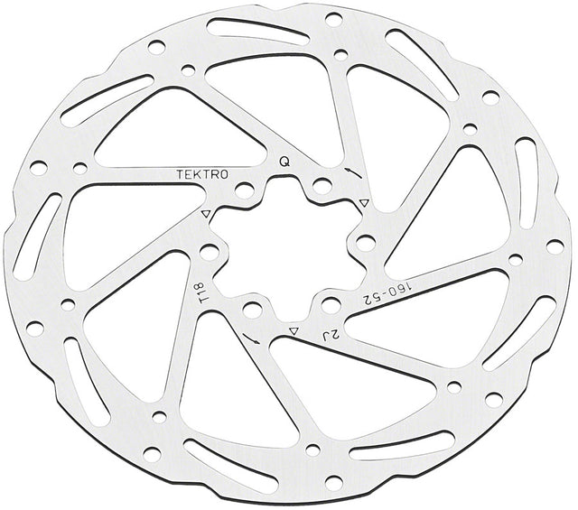 Tektro TR180-52 Disc Rotor - 180mm 6-Bolt 1.8mm Thickness For 2-Piston Calipers