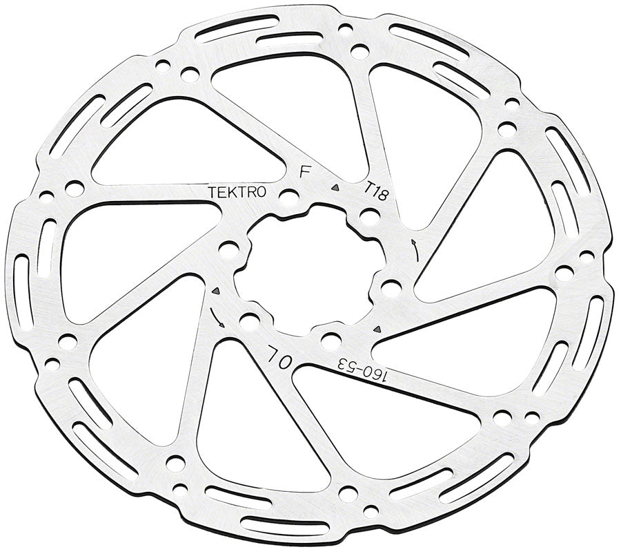 Tektro TR160-53 Disc Rotor - 160mm 6-Bolt 1.8mm Thickness For 4-Piston Calipers Silver
