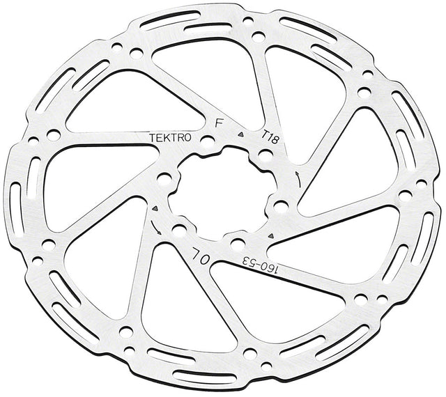 Tektro TR160-53 Disc Rotor - 160mm 6-Bolt 1.8mm Thickness For 4-Piston Calipers Silver
