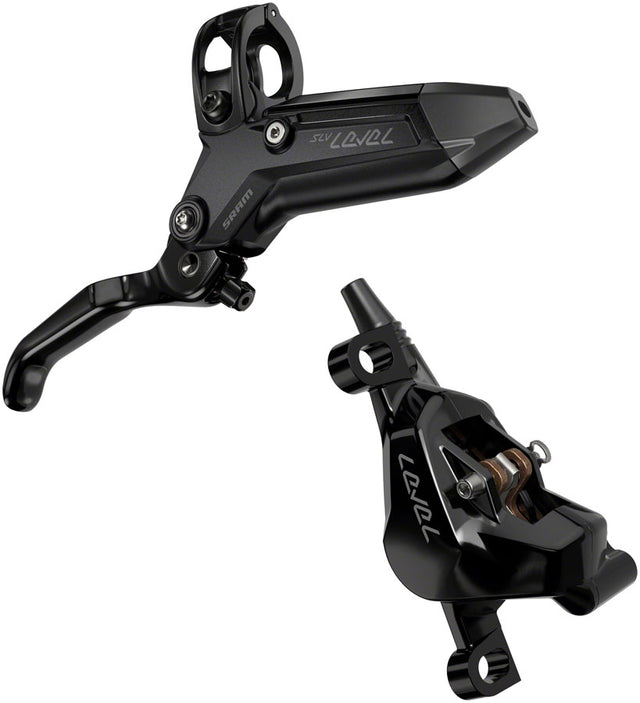 SRAM Level Silver Stealth Disc Brake Lever - Front Post Mount 2-Piston Aluminum Lever SS Hardware BLK C1