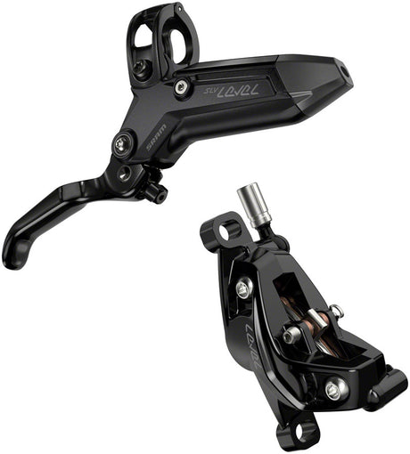 SRAM Level Silver Stealth Disc Brake Lever - Rear Post Mount 4-Piston Aluminum Lever SS Hardware BLK C1