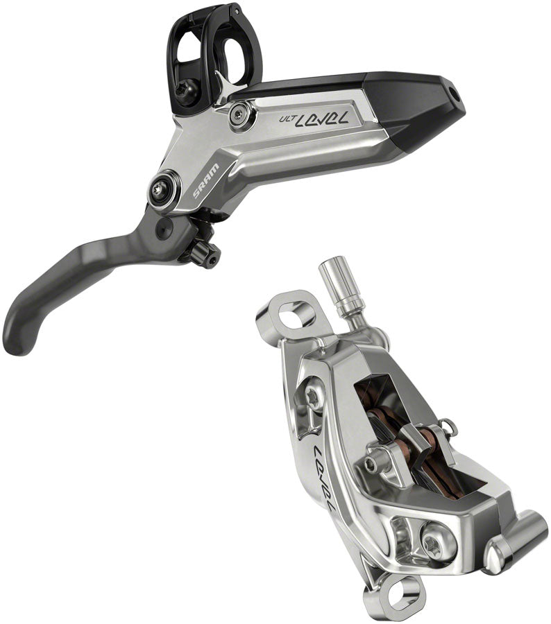 SRAM Level Ultimate Stealth Disc Brake Lever - Front Post Mount 4-Piston Carbon Lever Titanium Hardware BLK/Silver C1