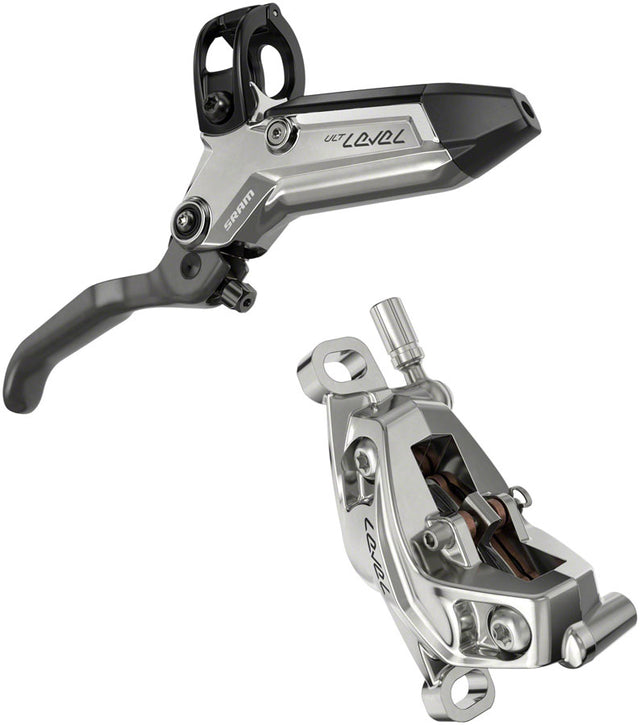 SRAM Level Ultimate Stealth Disc Brake Lever - Front Post Mount 4-Piston Carbon Lever Titanium Hardware BLK/Silver C1