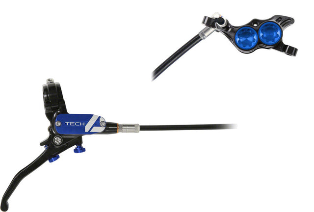 Hope Tech 4 E4 Disc Brake and Lever Set - Rear Hydraulic Post Mount Blue
