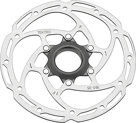 Tektro TR-35 Disc Brake Rotor - 160mm Center-Lock 1.8mm Thickness Silver