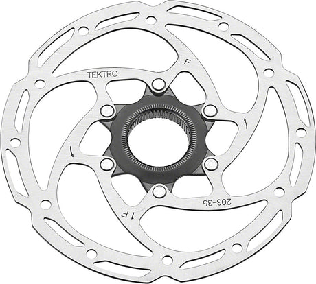 Tektro TR-35 Disc Brake Rotor - 203mm Center-Lock 1.8mm Thickness Silver