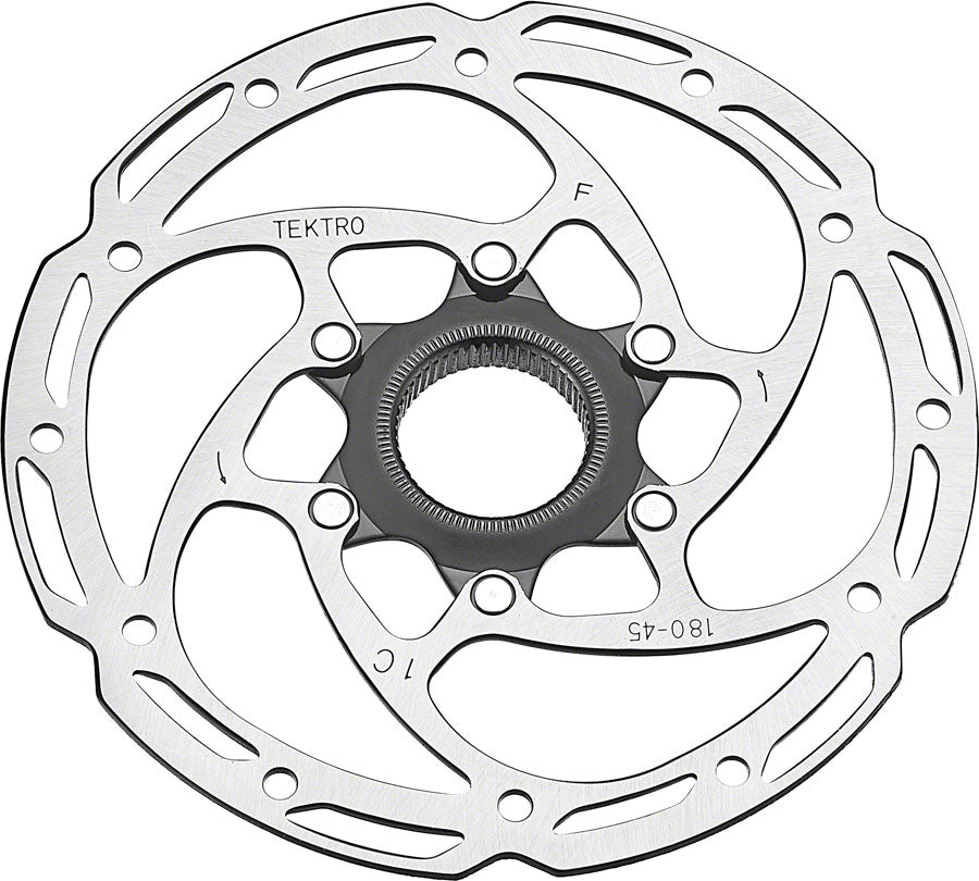 Tektro TR-45 Disc Brake Rotor - 180mm Center-Lock 2.3mm Thickness Silver
