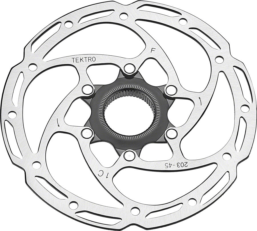 Tektro TR-45 Disc Brake Rotor - 203mm Center-Lock 2.3mm Thickness Silver