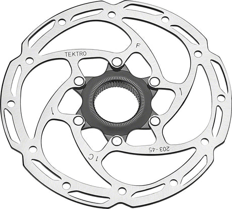 Tektro TR-45 Disc Brake Rotor - 203mm Center-Lock 2.3mm Thickness Silver
