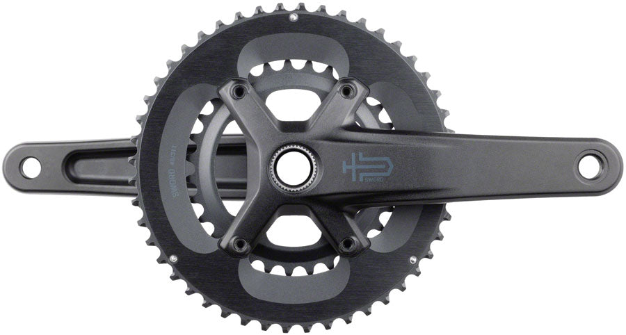 microSHIFT Sword 2x Crankset - 175mm 10-Speed 48/31t 110 Asym BCD  24mm Spindle BLK