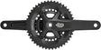 microSHIFT Sword BLK 2x Crankset - 165mm 9-Speed 46/29t 110/80 Asym BCD JIS Square Taper Spindle Interface BLK