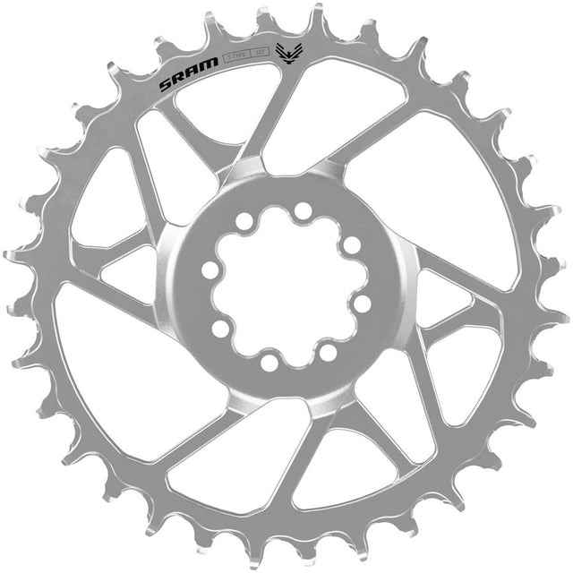 SRAM Eagle 90 T-Type Direct Mount Chainring - 30t 12-Speed 8-Bolt Direct Mount 3mm Offset Steel Silver