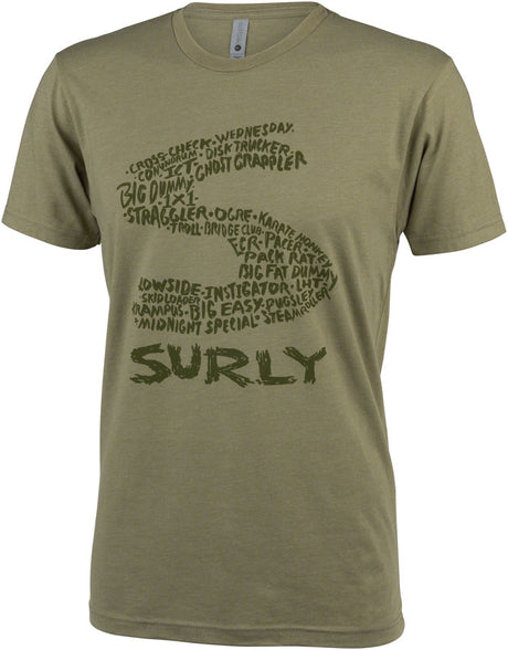 Surly Steel Consortium Men's T-Shirt - Light Olive Small