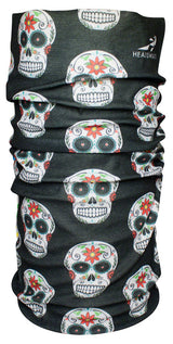 Headsweats Ultra Band Multi-Purpose Headband - Full Black Skulls One Size