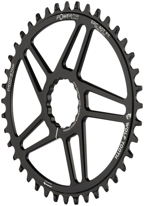 Wolf Tooth Elliptical Direct Mount Chainring - 40t RaceFace/EastonCINCH Direct Mount 3mm Offset Drop-Stop B Flattop Compatible BLK