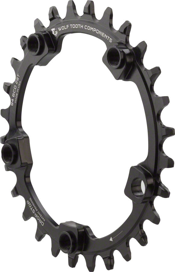Wolf Tooth 94 BCD Chainring - 28t 94 BCD 5-Bolt Drop-Stop A Black