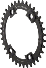 Wolf Tooth Shimano 110 Asymmetric BCD Chainring - 36t 110 Asymmetric BCD 4-Bolt Drop-Stop A For Shimano Cranks BLK