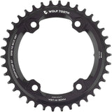 Wolf Tooth Shimano 110 Asymmetric BCD Chainring - 38t 110 Asymmetric BCD 4-Bolt Drop-Stop ST For Shimano GRX Cranks BLK